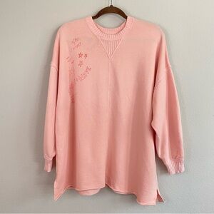 Aerie Oversized After Sunset Smile+Wave Crewneck Sweatshirt‎ in Peach Size Small